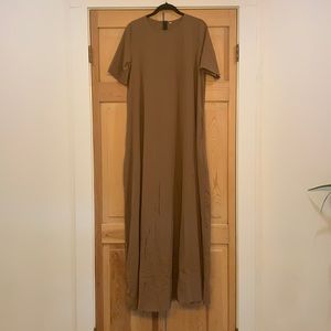 Plain brown maxi dress